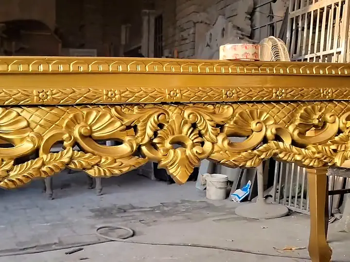 Console table, gold polish