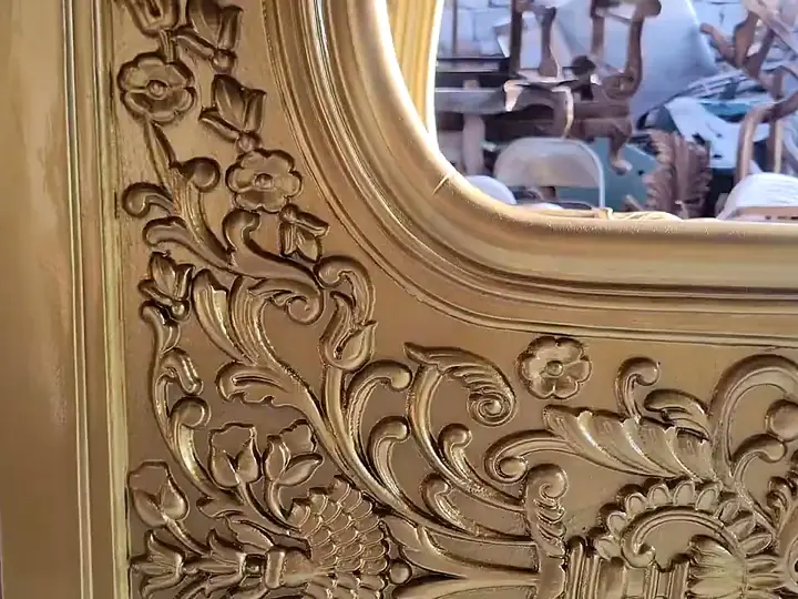 Gold-polished carved frame