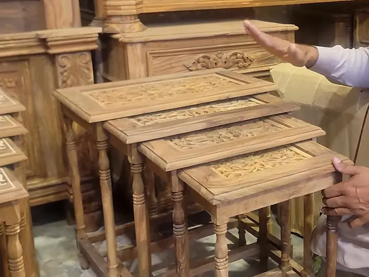 Net set, carved nesting tables