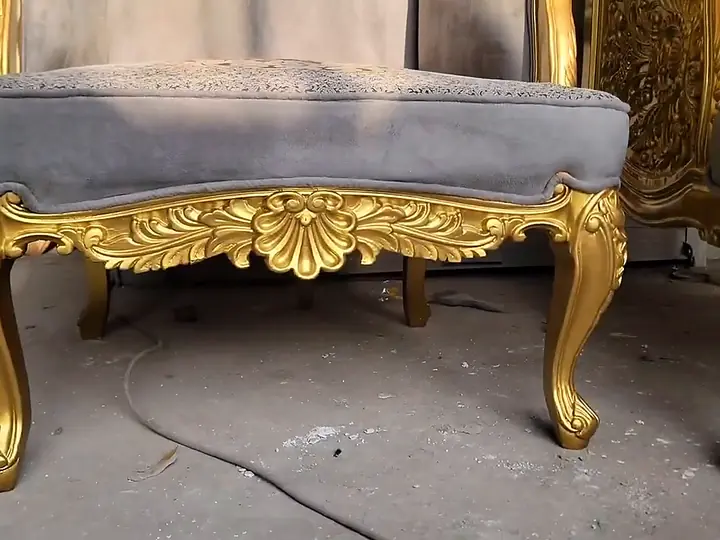 Bedroom chair, gold polish